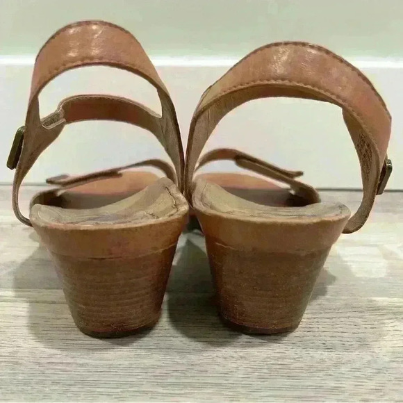 Abeo Biosystem Ruby Leather Sandals Hook Loop Strap 2” Block Heel Shoes Size 9 N - Picture 4 of 8